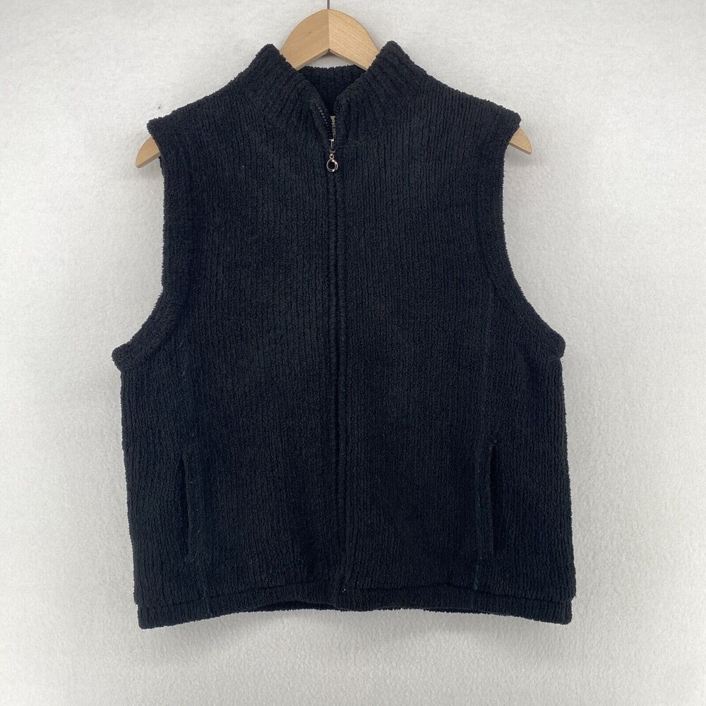 COLORADO CLOTHING Vest Womens L Quilted Sherpa Plush Fleece Full Zip Black
